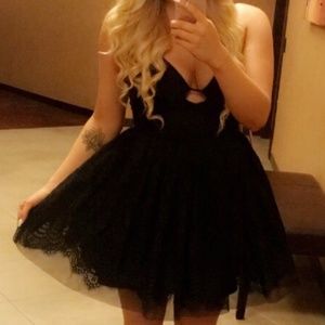 Bebe Tulle Black Dress
